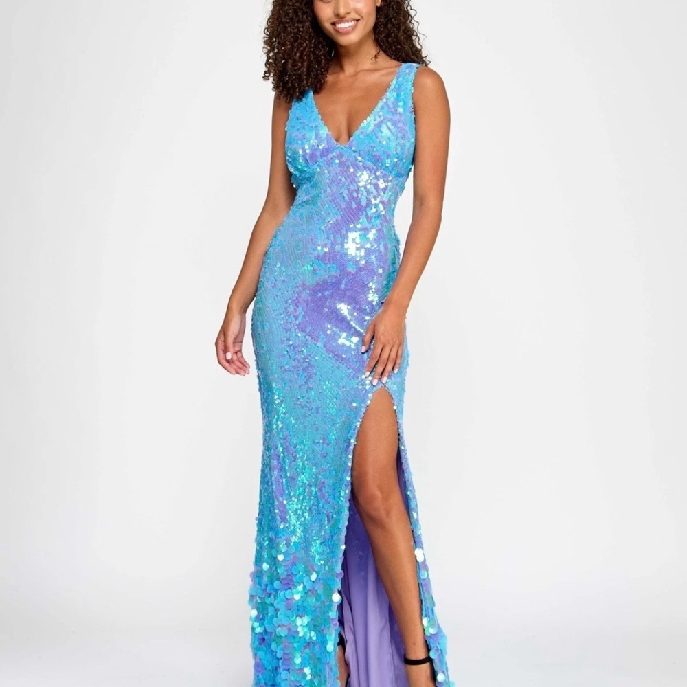 TLC Blue Sequin Maxi Dress